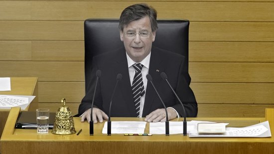 Der CDU-Landtagsabgeordnete Willi Stächele, vormals Finanzminister und Landtagspräsident von Baden-Württemberg, und ...