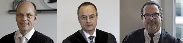 Von links: Richter Christoph Stefani, Anwälte Löffler und Schertz. Fotos: Joachim E. Röttgers