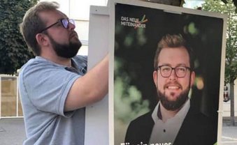Grün, jung, links