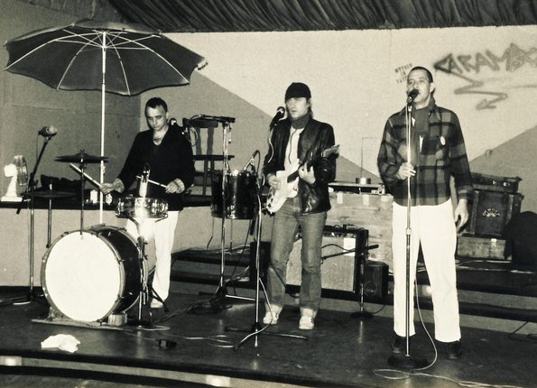 Da, da, da – Trio. Ihr Mausefallenkonzert 1982 hat Ex-Beatles-Bassist Klaus Voormann als Bootleg-Cassette vertrieben. Fotos: Stefan Siller