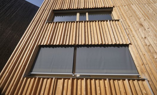 Die Nase vorn und auch manche Latte: Holzfassade des Eisbärhauses.