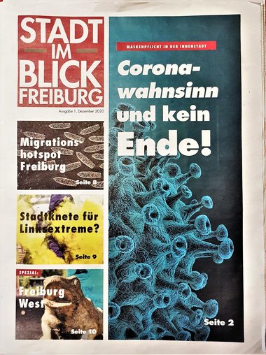 Als Zeitung kostümiert: Von außen ist nicht erkennbar, dass es sich um AfD-Werbung handelt.  Als Zeitung kostümiert: Von außen ist nicht erkennbar, dass es sich um AfD-Werbung handelt.