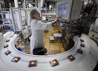 In Ritters Schokofabrik: Quadrate im Kreis.