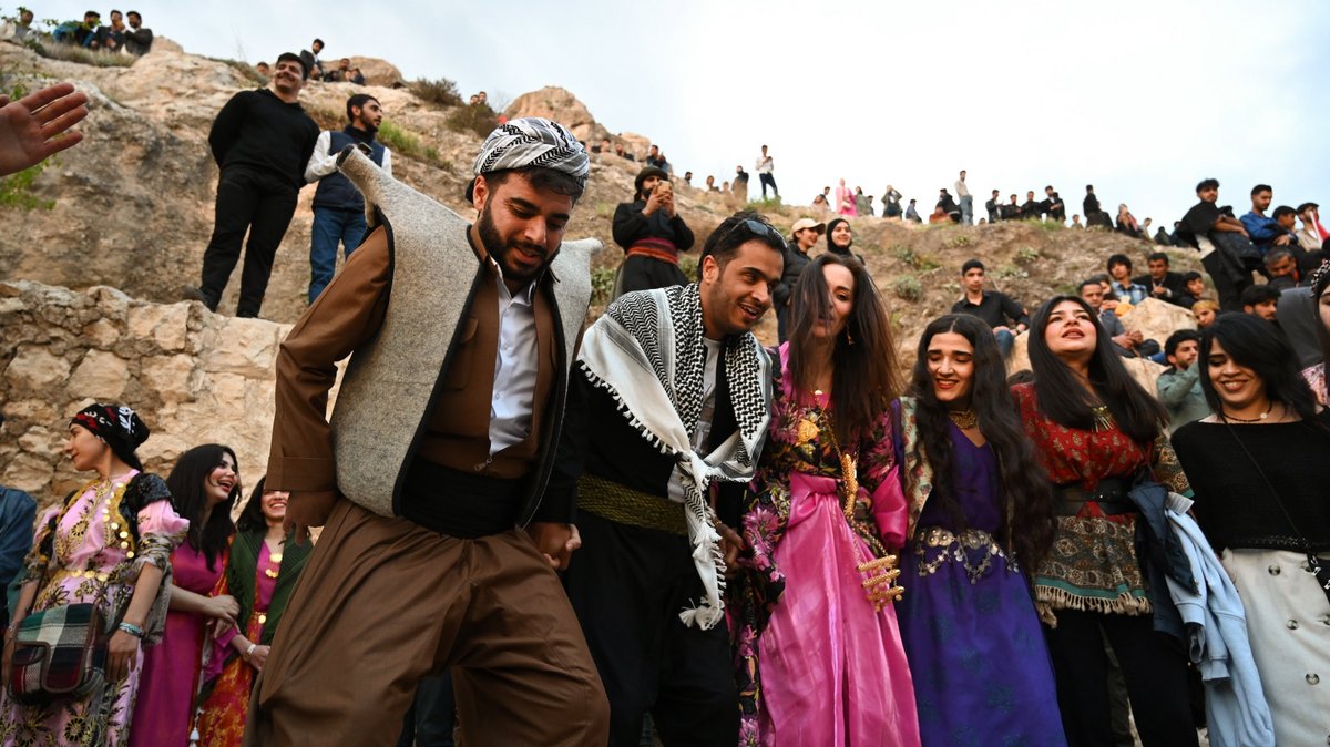 Newroz-Fest in Akrê in der autonomen Region Kurdistan im Irak, 21. März 2025. Newroz ist ein wichtiges kurdisches nationales Fest, das Freiheit, Erneuerung und den Sieg über die Unterdrückung symbolisiert. Foto: Hasan Malla