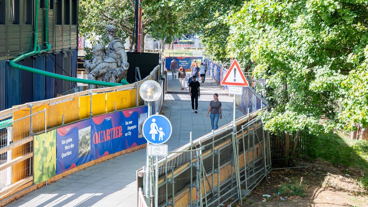 Die neuste Stuttgarter Abwehrmaßnahme umrundet das Schlossgartenquartier, das gegenüber vom Hauptbahnhof entsteht.