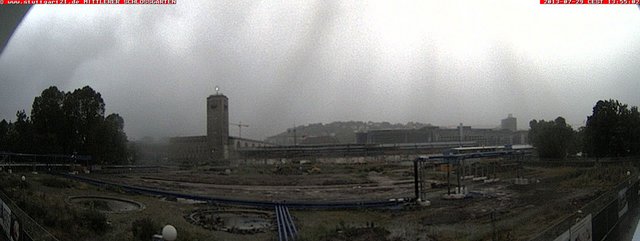 Dunkle Wolken über der S-21-Baustelle. Screenshot: www.stuttgart21.de