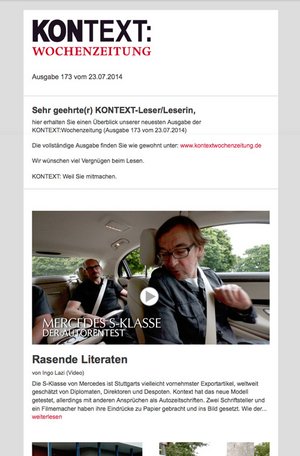 So sieht der neue Kontext-Newsletter aus.