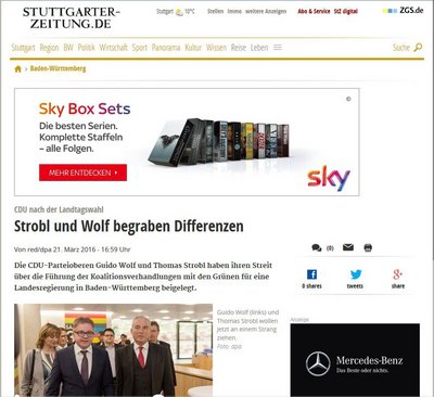 Online first. Screenshot: www.stuttgarter-zeitung.de