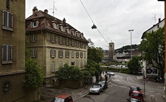 Sängerstraße: Aussicht auf Stuttgarter Hauptbahnhof und Enteignung. Foto: Joachim E. Röttgers