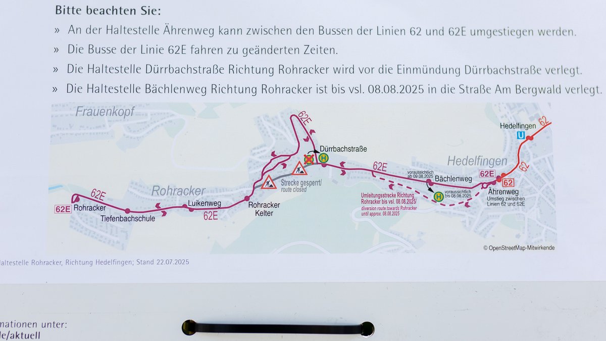 Allzu viele Straßen gibt es in Rohracker nicht. Die wichtigste ist zur Zeit gesperrt ... 