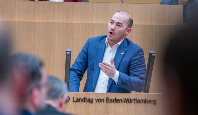 Miguel Klauß, AfD-MdL und Organisator des Influencer Days. Foto: Jens Volle