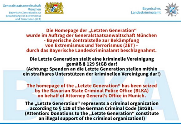 Diese Warnung haben die bayerischen Behörden inzwischen zurückgenommen. Screenshot: Rezzo Schlauch