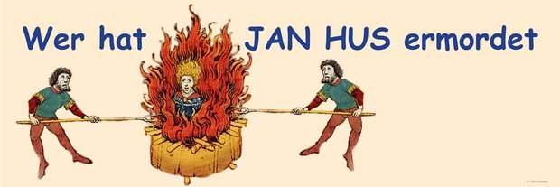 Kirchenkritiker auf dem Scheiterhaufen: Das Banner des Gedenk-Spaziergangs; Bild/Collage: Hellmut Haasis