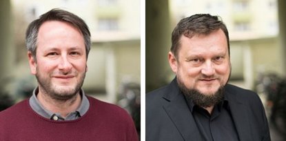 Roman Deininger und Uwe Ritzer. Deininger ist politischer Reporter bei der SZ und sein Kollege Ritzer bekannt für investigative Recherchen, für die er gleich mehrmals den Wächterpreis erhielt. Fotos: Droemer Knaur/Markus Röleke
