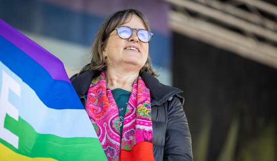 Moderatorin Heike Hänsel. 