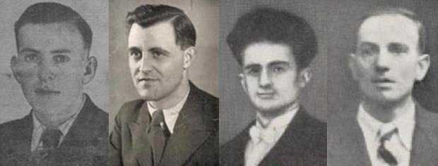 René Birr, 20 Jahre, ledig, Eisenbahner; Eugène Boeglin, 30 Jahre, verheiratet, 1 Kind, Lehrer, Gewerkschafter; René Kern, 31 Jahre, ledig, Eisenbahner, Gewerkschafter; Alphonse Kuntz, 32 Jahre, ledig, Eisenbahner.