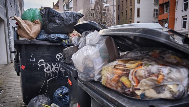 Streikfolgen in Stuttgarts Innenstadt.