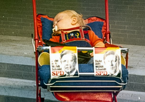 Schon immer SPD: Daniel Born beim Bundestagswahlkampf 1976. Foto: privat