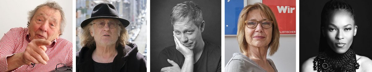 Von links: Peter Grohmann, Joe Bauer und Jess Jochimsen, Susanne Stiefel und die Musikerin Thabilé. Fotos: Martin Storz, Joachim E. Röttgers (2), Felix Groteloh, Thabilé