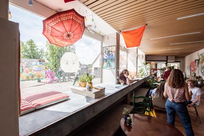 Das Gartensia-Café im Erdgeschoss. 