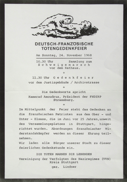 Plakat für Gedenkfeier 1968.