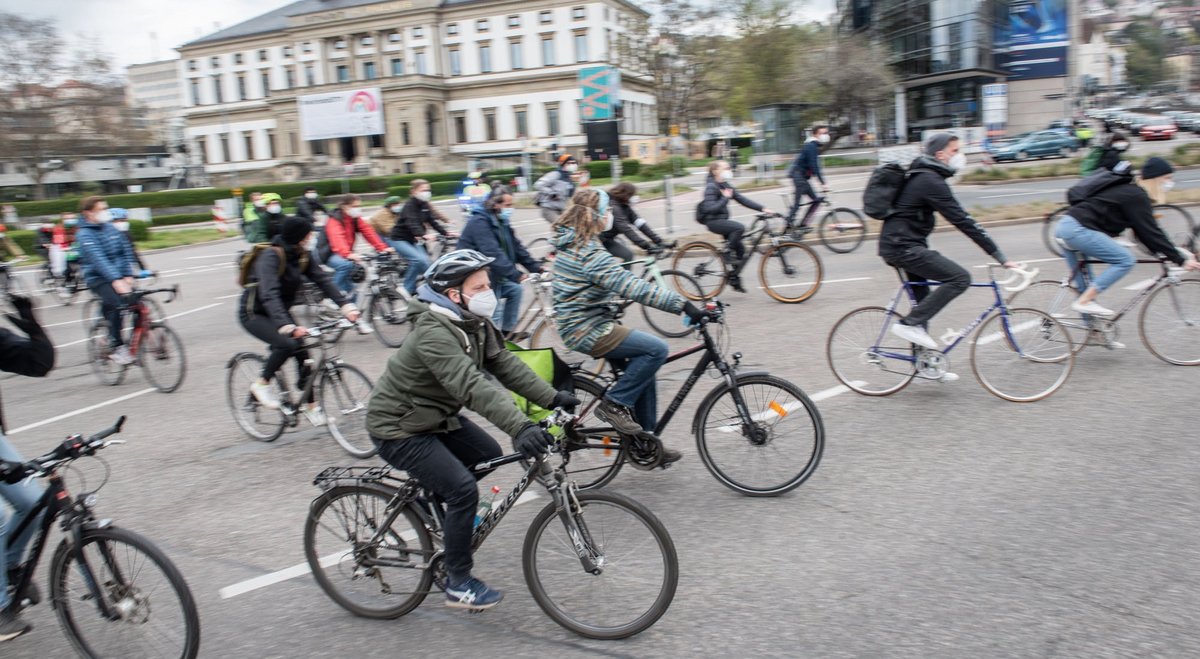 Radler-Verstärkung für die "Uns langt's"-Demo.