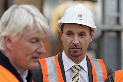 Der Architekt (links) und Jörg Hamann, heute Projektsprecher, vorher Lokalchef der "Stuttgarter Nachrichten". 