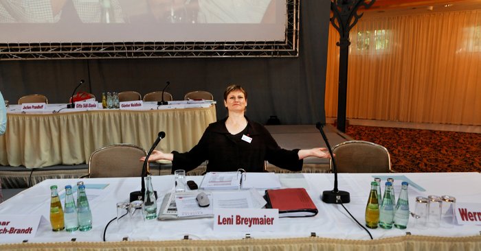 Breymaier nach der Wahl zur Verdi-Landesvorsitzenden 2007. Foto: Joachim E. Röttgers Breymaier nach der Wahl zur Verdi-Landesvorsitzenden 2007. Foto: Joachim E. Röttgers