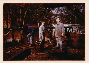 Die Zivis (Scheuffele mit Hut) bei der Arbeit in Korntal. Foto: privat