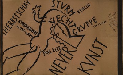 Erste Herbstschau neuer Kunst 1919 im Stuttgarter Kunstgebäude. Willi Baumeister entwirft das Plakat. Erste Herbstschau neuer Kunst 1919 im Stuttgarter Kunstgebäude. Willi Baumeister entwirft das Plakat.