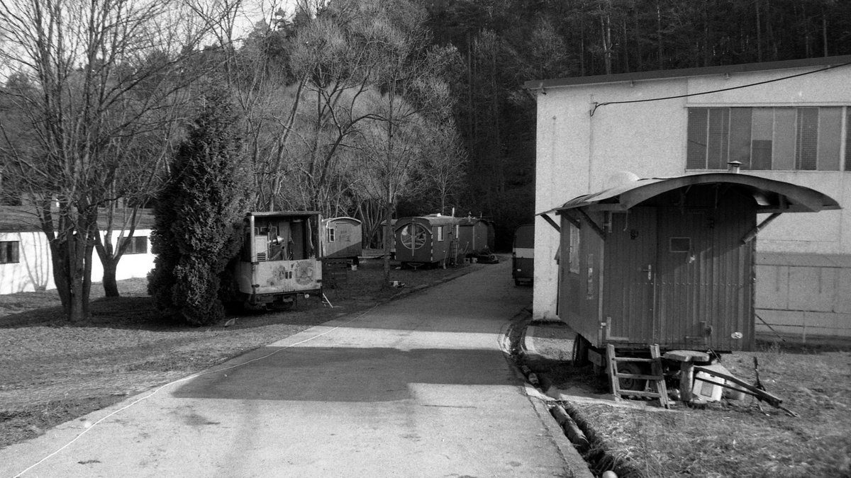 Die Wagenburg Kuntabunt 1991. Foto: Udo Rauch