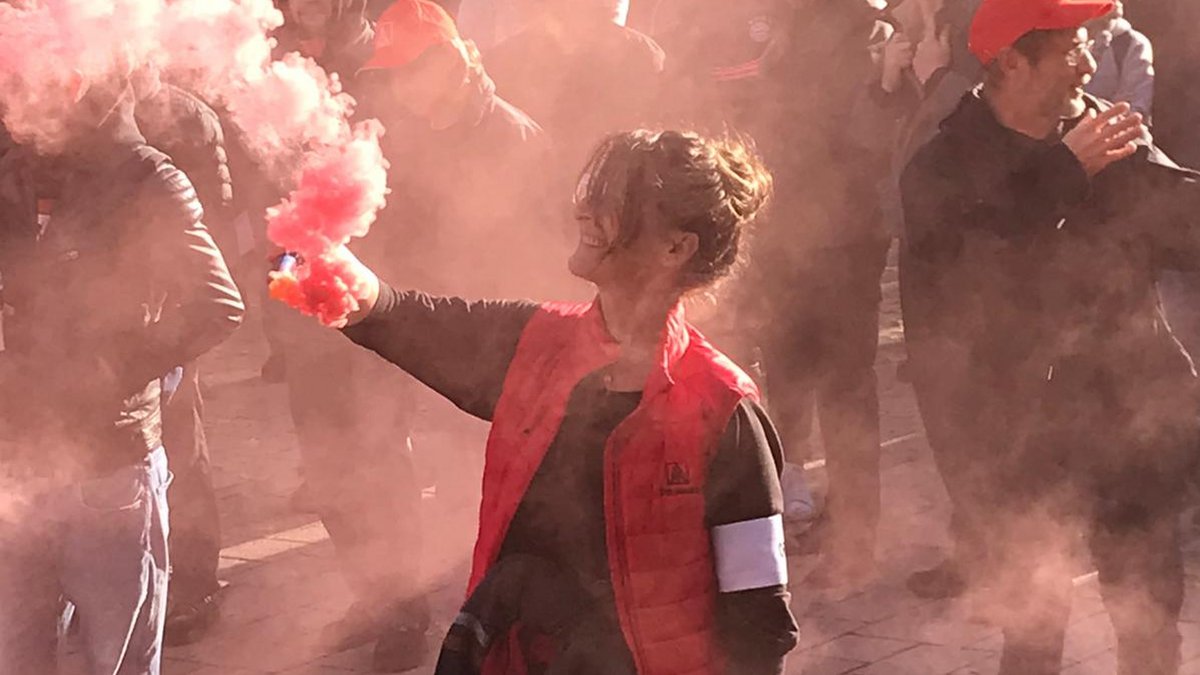 Gewerkschafterin Nevin Akar während der Tarifrunde 2022. Foto: IG Metall