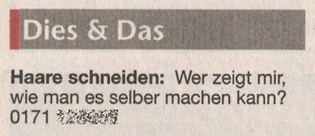 Hilfeschrei in der Esslinger Zeitung.