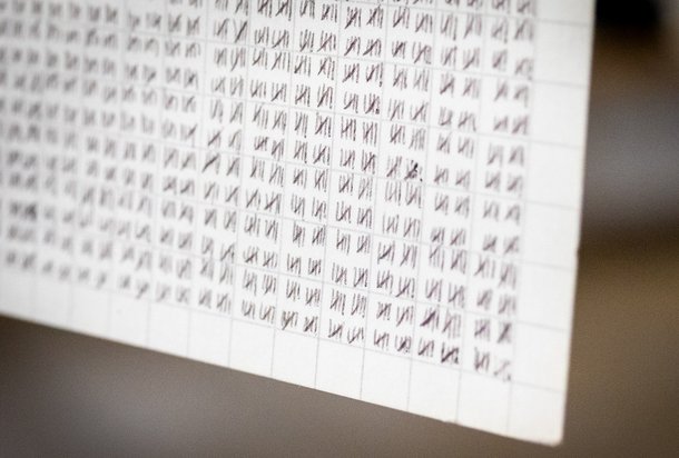 780.000 Striche stehen für die durch Nazis in Treblinka Ermordeten. 