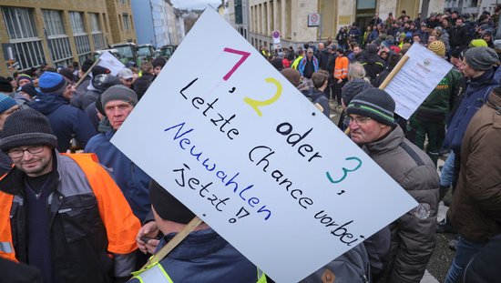 Bauerndemo am 21. Dezember in Stuttgart. Foto: Joachim E. Röttgers