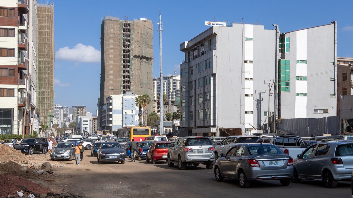 Verkehr in Äthiopiens Hauptstadt Addis Abeba.