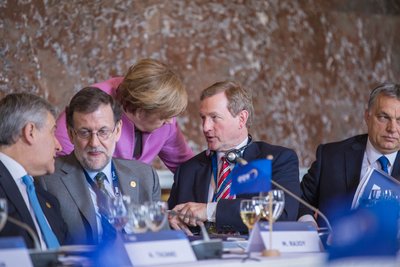 Spaniens Ministerpräsident Mariano Rajoy auf einem Treffen der konservativen Europäischen Volkspartei mit europäischen Kollegen. Foto: EVP/Flickr, CC BY 2.0
