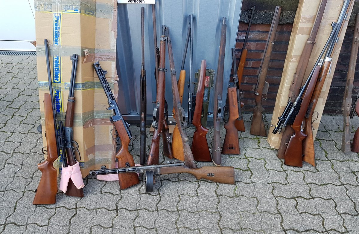 Waffenfund bei einem Neonazi in Hannover, März 2019. Foto: Presseportal