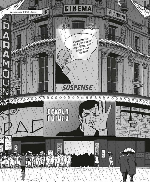 Über Hitchcock, den Meister des Suspense. Illustrationen: Splitter Verlag Über Hitchcock, den Meister des Suspense. Illustrationen: Splitter Verlag