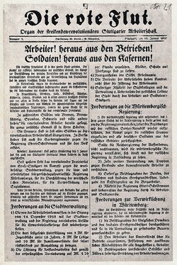 Die erste und letzte Nummer von "Die rote Flut", 10. Januar 1919. Foto: gemeinfrei