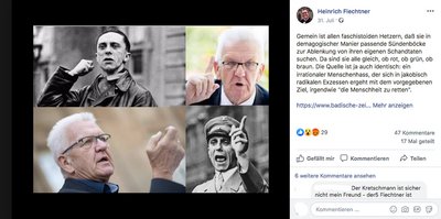 Wenn Heinrich Fiechtner postet, wirds furchtbar. Screenshot Facebook Wenn Heinrich Fiechtner postet, wirds furchtbar. Screenshot Facebook