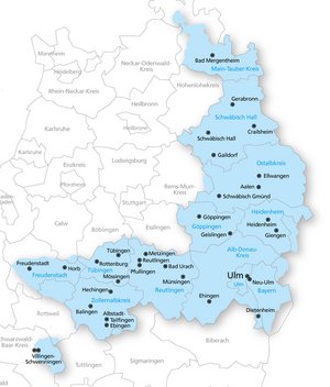 Ein Drittel von Baden-Württemberg: das Verbreitungsgebiet der "Südwest Presse". 