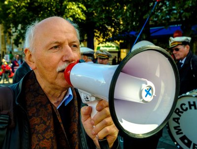 Freund großer Worte mit und ohne Megaphon: Wieland Backes.