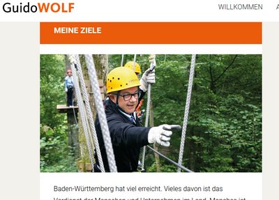 Wolf auf unsicheren Pfaden. Screenshot: www.guidowolf.info