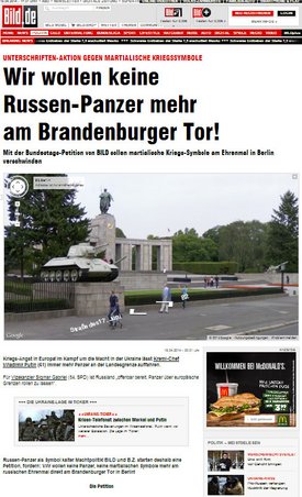 In die Hose gegangen: Panzer-Petition. Screenshot: bild.de