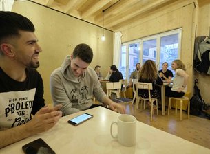 der Begegnungsraum am Geflüchtetenheim.