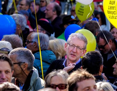 Adabei: StZ-Chefredakteur Joachim Dorfs beim "Marsch für Stuttgart am 17. September.