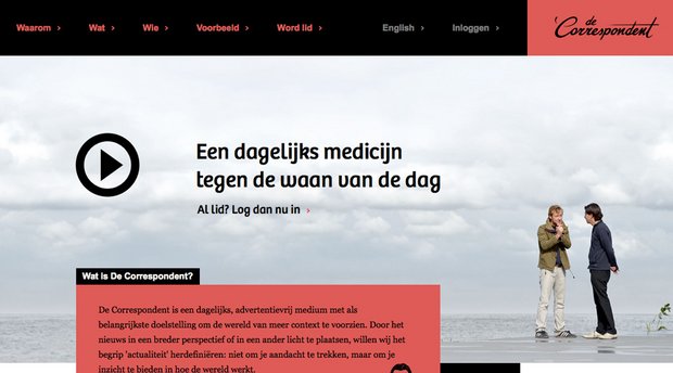 De Correspondent aus den Niederlanden. Screenshot