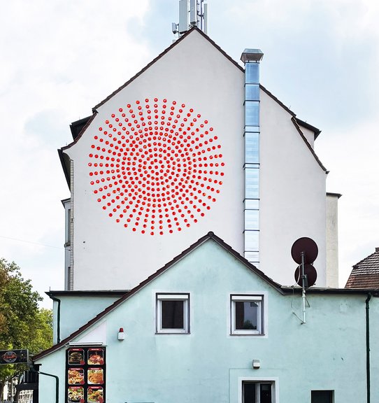 Claude Horstmann beginnt am heutigen Mittwoch ihr Wandgemälde am Hallschlag – hier ihre Visualisierung.
