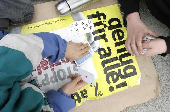 Für ein faires Geben und Nehmen: Slogan aus dem Jahr 2004. Foto: Joachim E. Röttgers